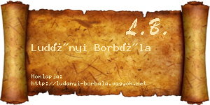 Ludányi Borbála névjegykártya